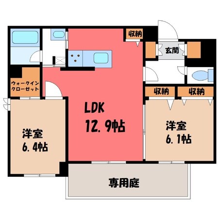 江曽島駅 徒歩5分 1階の物件間取画像